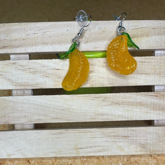 Mandarin Orange Earrings - Picture 2 of 2